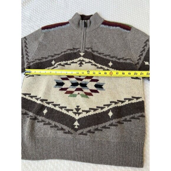 Pendleton Lambswool Aztec Navajo Southwestern Quarter Zip‎ Women’s Sweater Large - Picture 15 of 15
